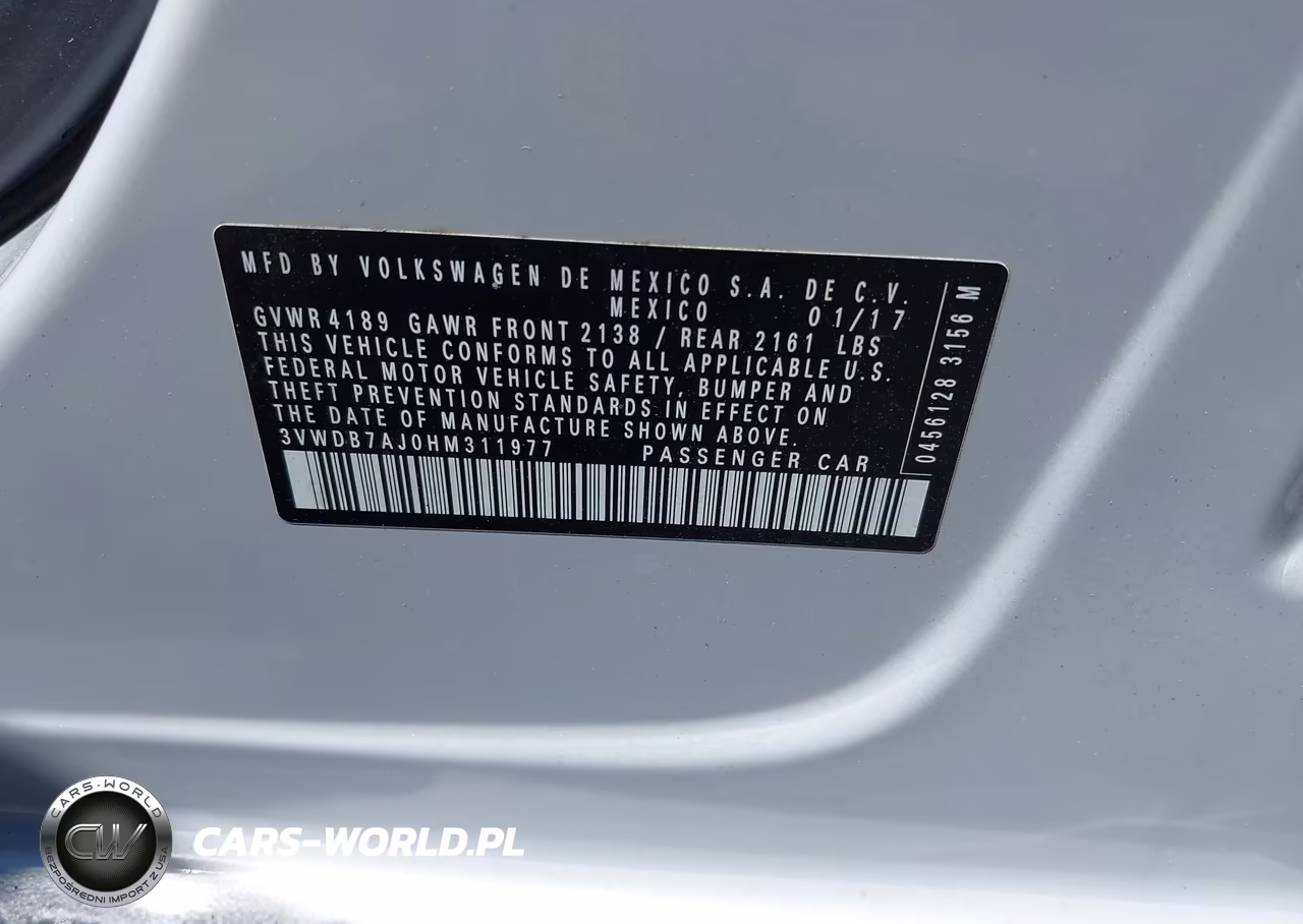 2017 Volkswagen Jetta 1.4T Se VIN:3VWDB7AJ0HM311977 - 9