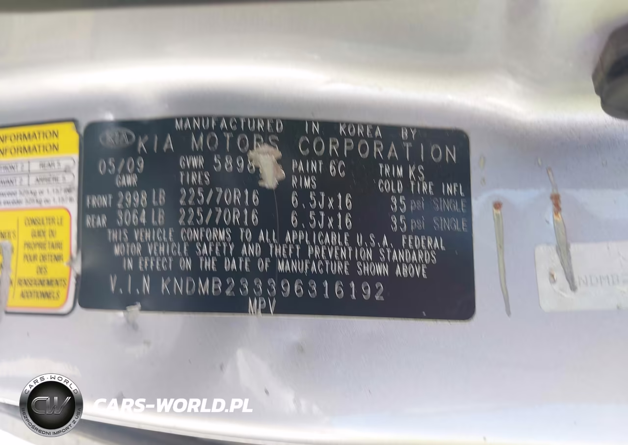 2009 Kia Sedona Lx VIN:KNDMB233396316192 - 9