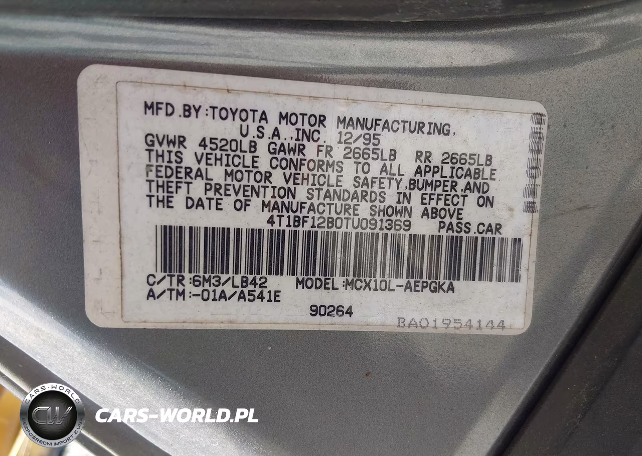 1996 Toyota Avalon Xl-Xls VIN:4T1BF12B0TU091369 - 9