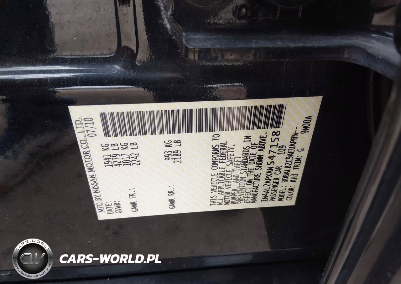2010 Nissan Altima 2.5 S VIN:1N4AL2APXAN547158 - 9