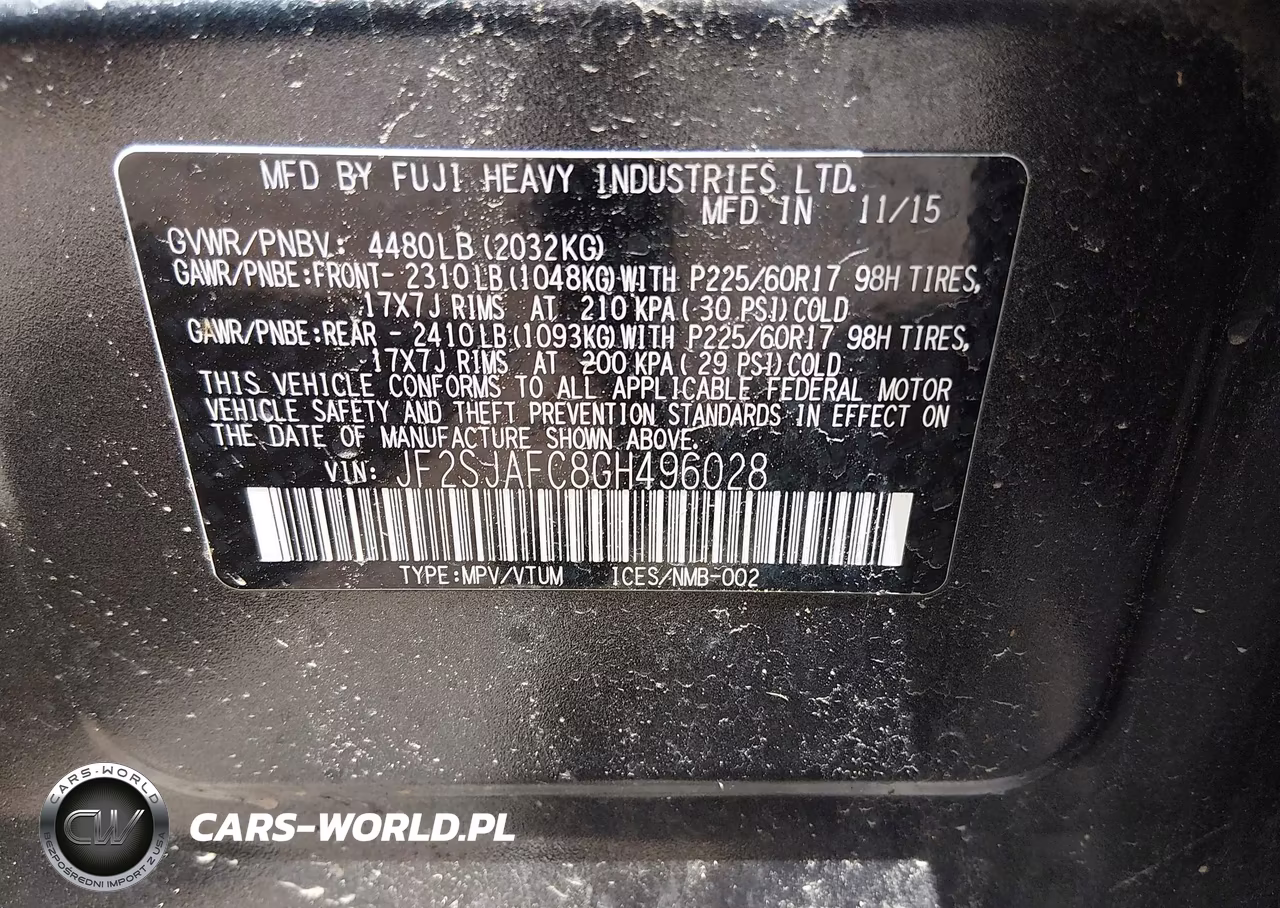 2016 Subaru Forester 2.5I Premium VIN:JF2SJAFC8GH496028 - 9