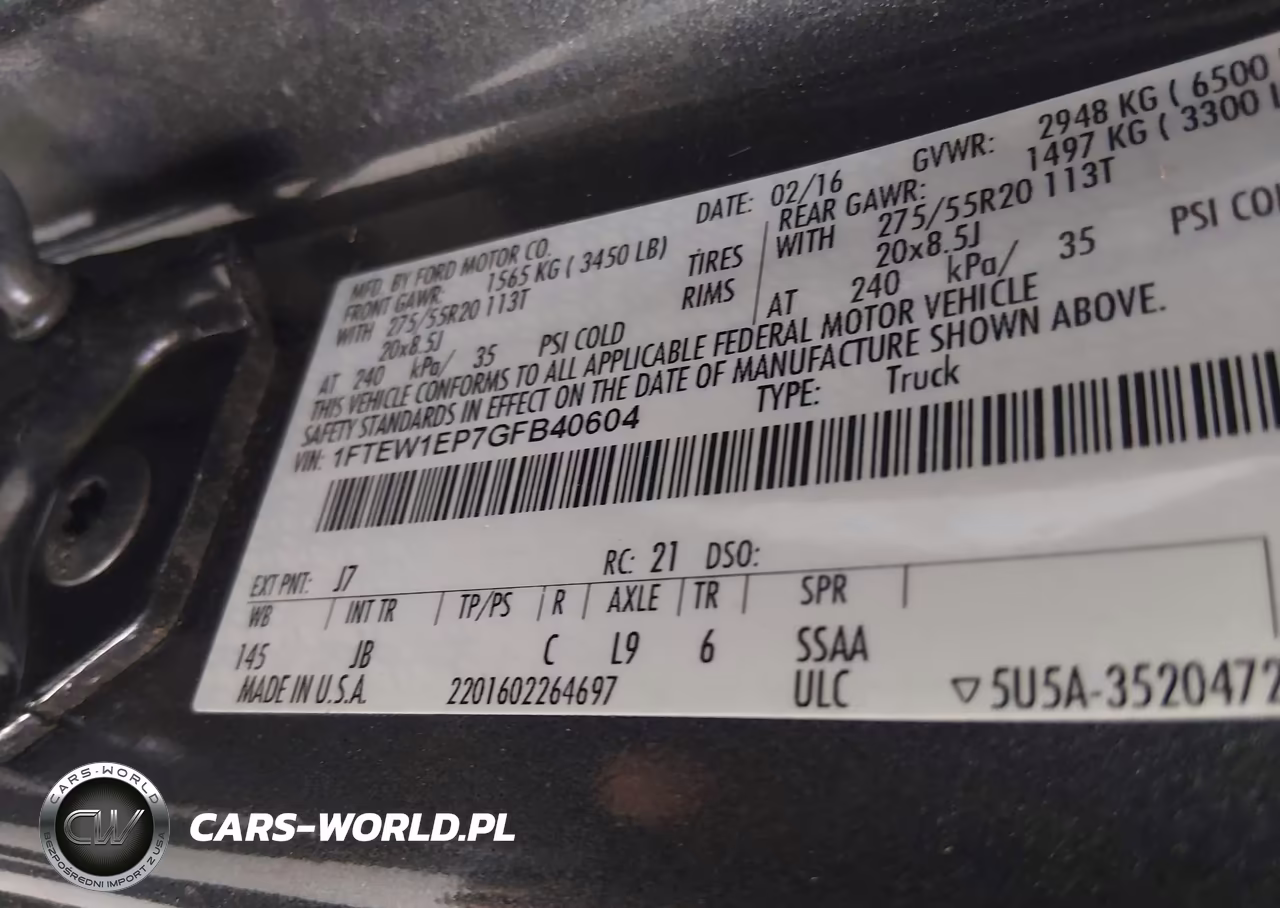 2016 Ford F-150 Lariat-Xl-Xlt VIN:1FTEW1EP7GFB40604 - 9