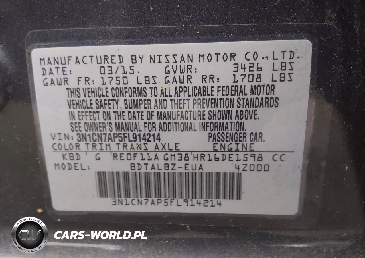 2015 Nissan Versa 1.6 Sv VIN:3N1CN7AP5FL914214 - 9