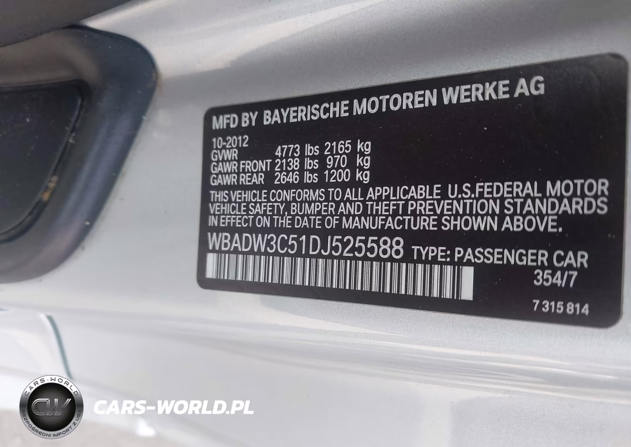 2013 BMW 328I VIN:WBADW3C51DJ525588 - 9
