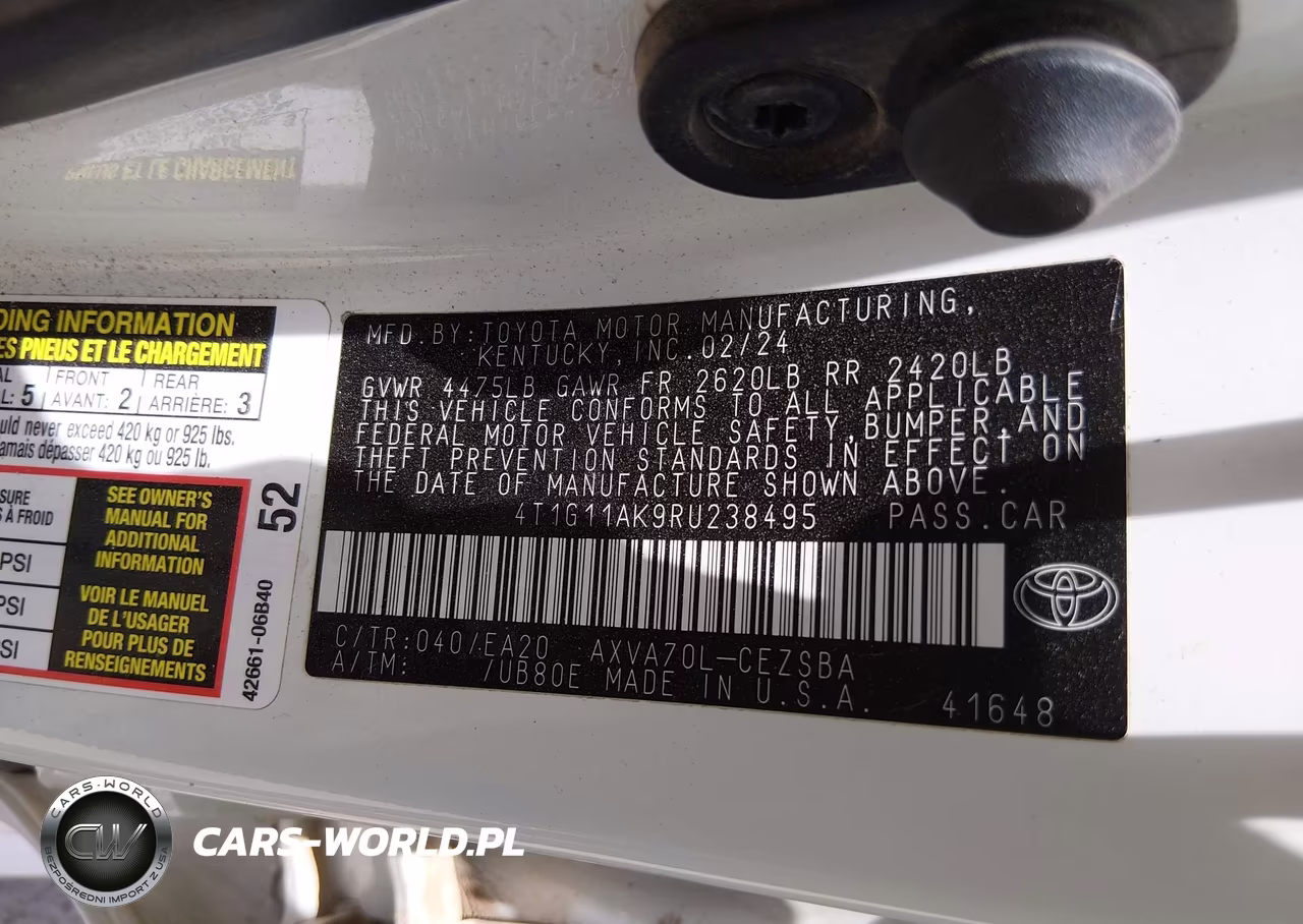 2024 Toyota Camry Se VIN:4T1G11AK9RU238495 - 9