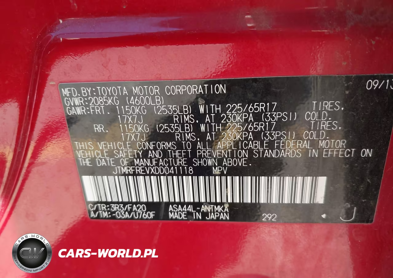 2013 Toyota Rav4 Xle VIN:JTMRFREVXDD041118 - 9