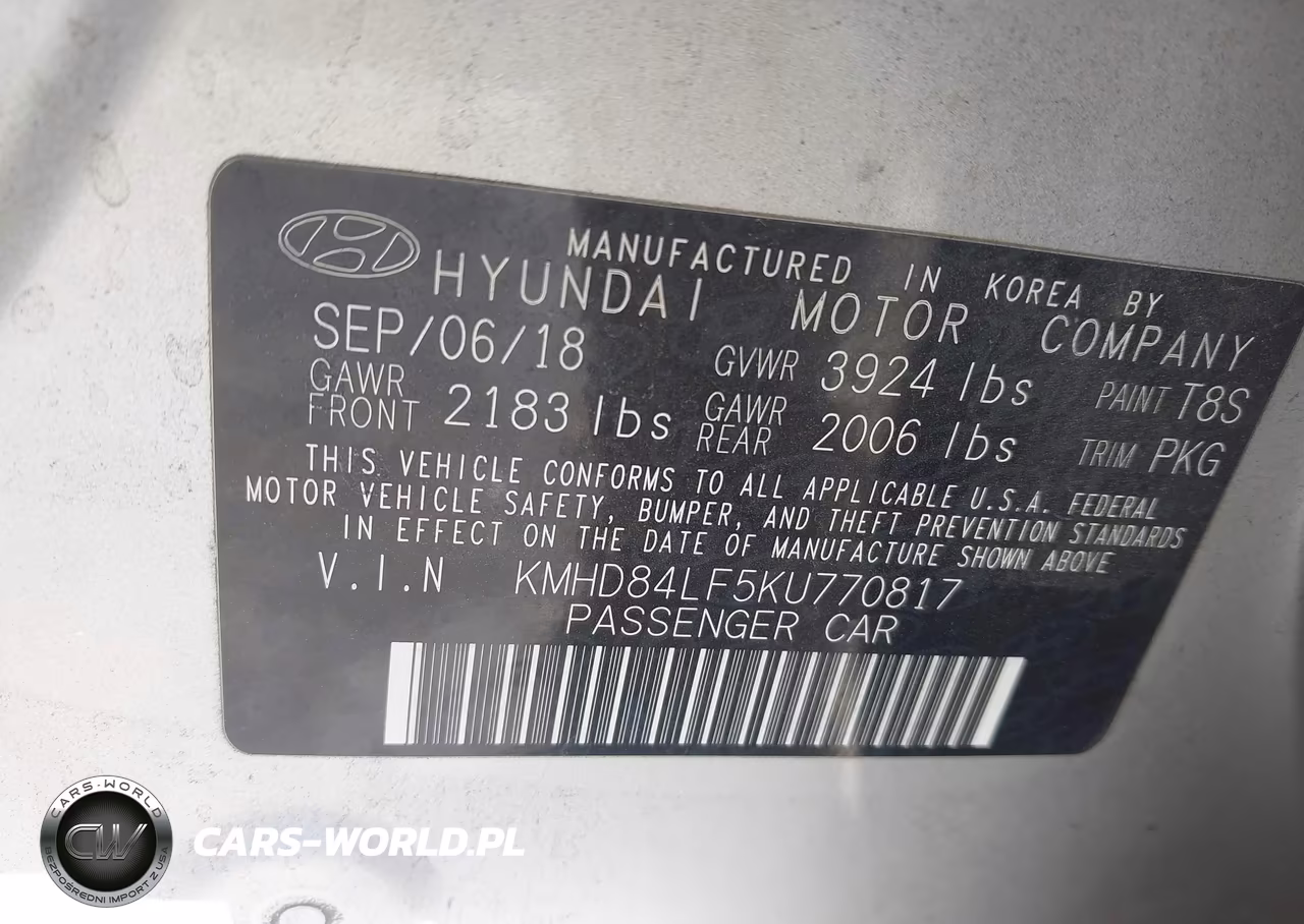2019 Hyundai Elantra Sel VIN:KMHD84LF5KU770817 - 9