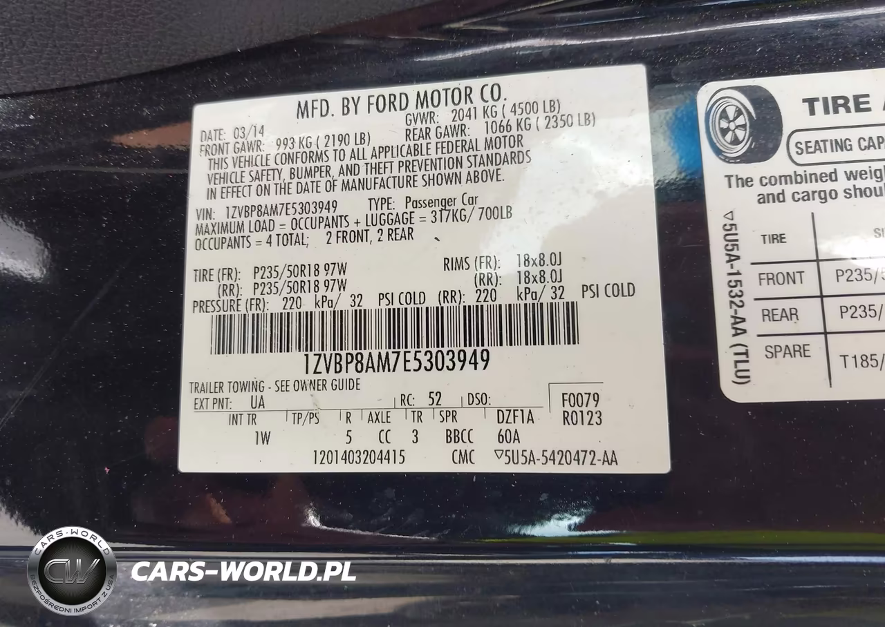 2014 Ford Mustang V6 VIN:1ZVBP8AM7E5303949 - 9