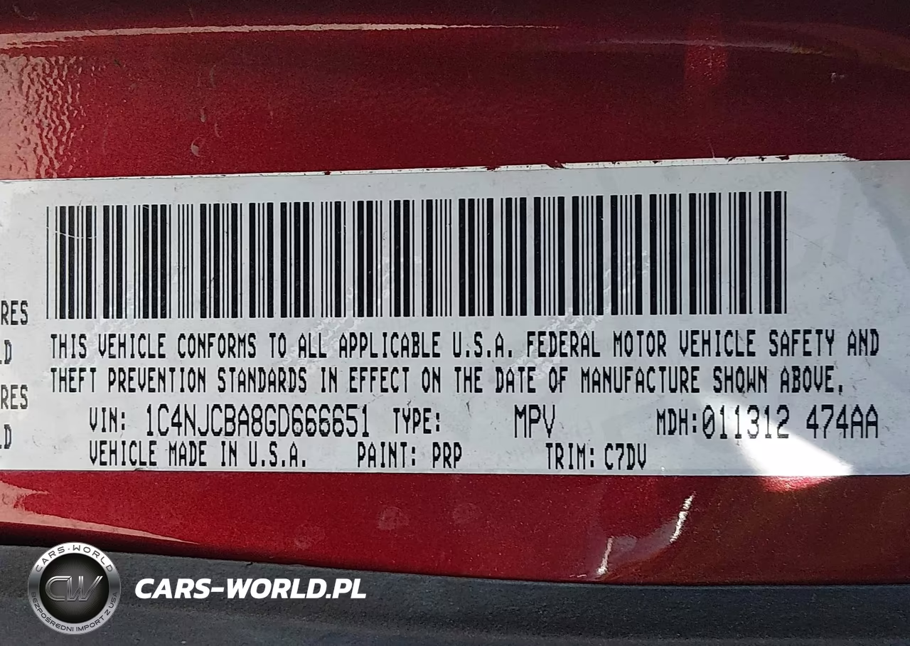 2016 Jeep Compass Sport VIN:1C4NJCBA8GD666651 - 9