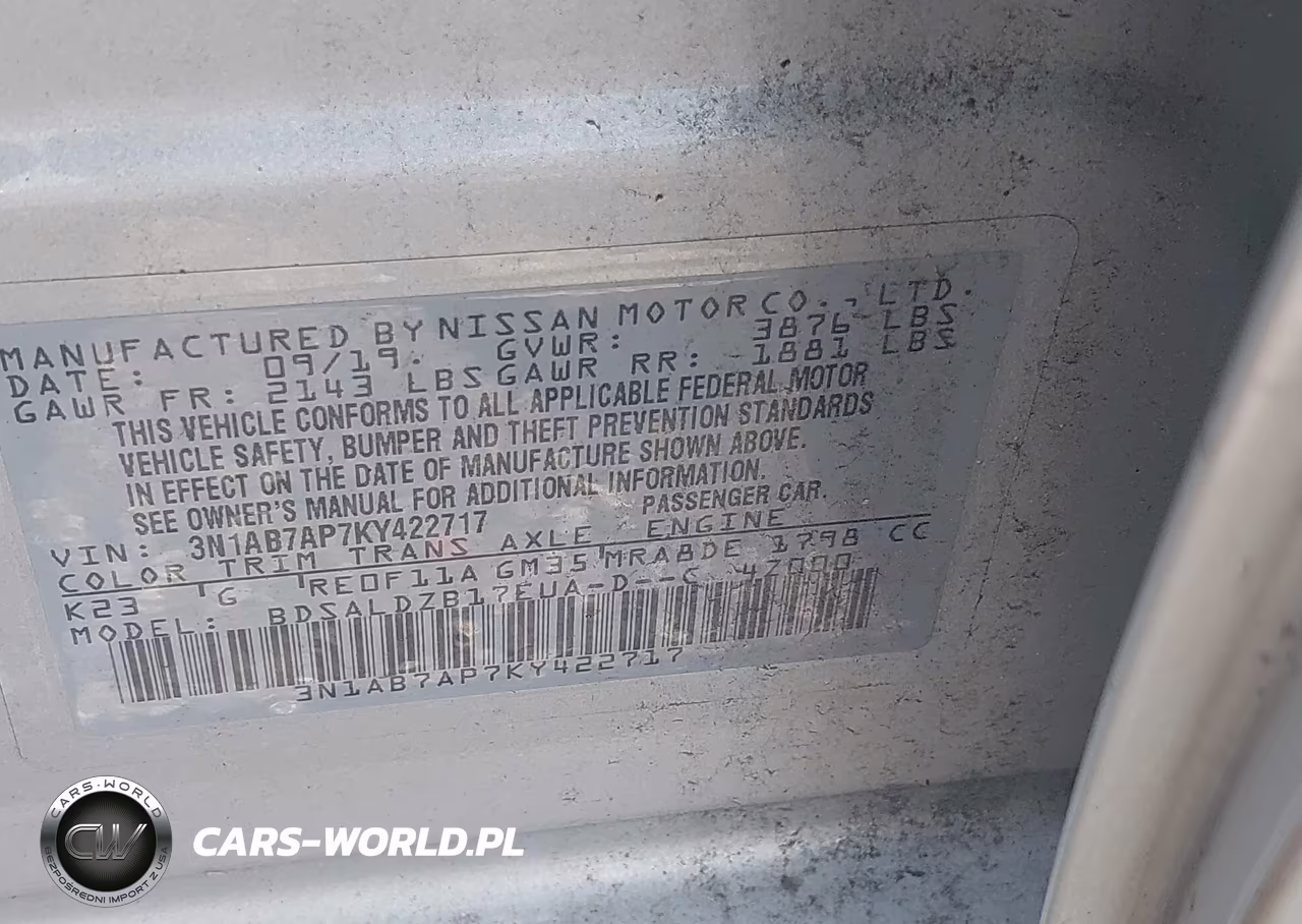 2019 Nissan Sentra Sv VIN:3N1AB7AP7KY422717 - 9