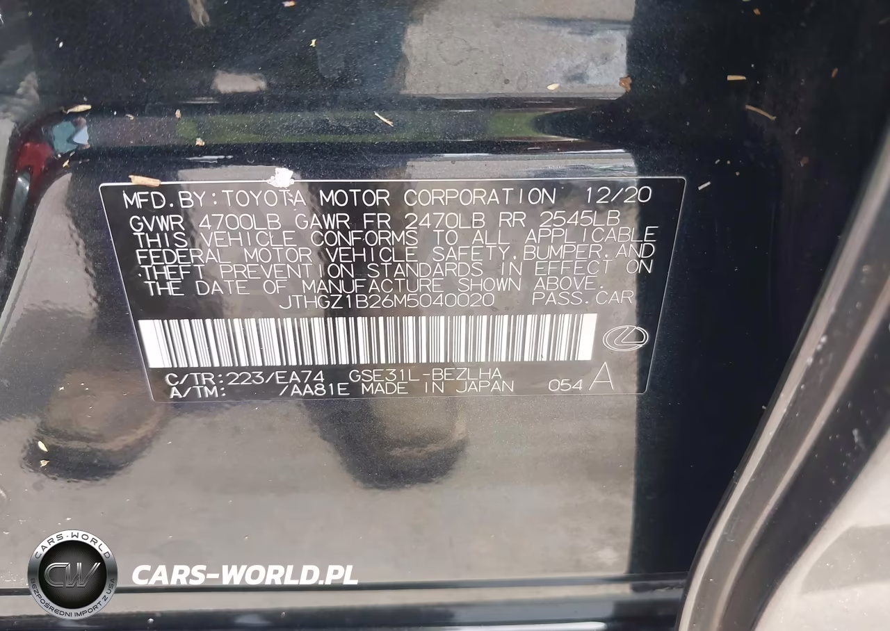 2021 Lexus Is 350 F Sport VIN:JTHGZ1B26M5040020 - 9
