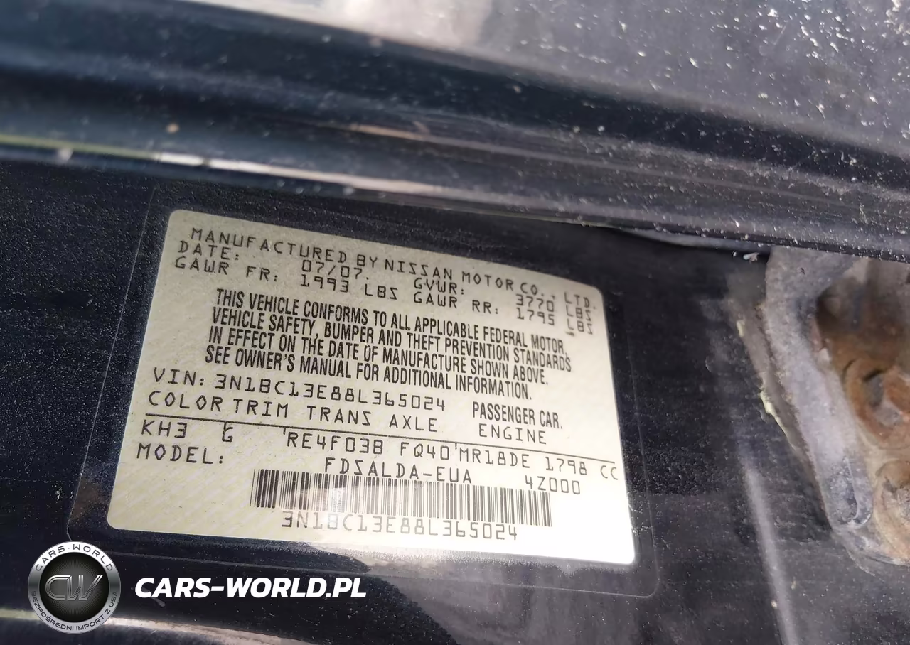 2008 Nissan Versa 1.8 S VIN:3N1BC13E88L365024 - 9