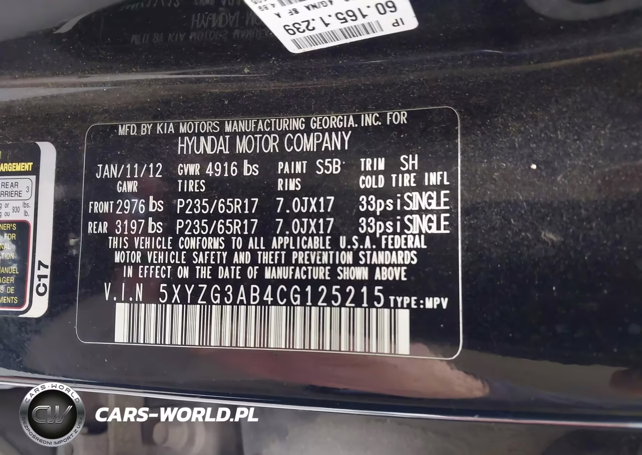 2012 Hyundai Santa Fe Gls VIN:5XYZG3AB4CG125215 - 9