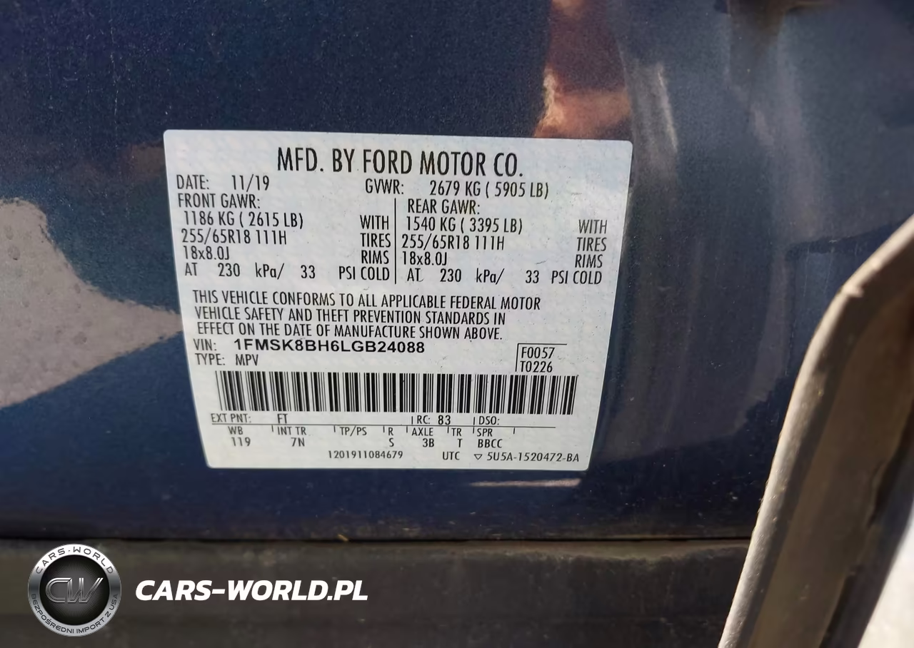 2020 Ford Explorer VIN:1FMSK8BH6LGB24088 - 9