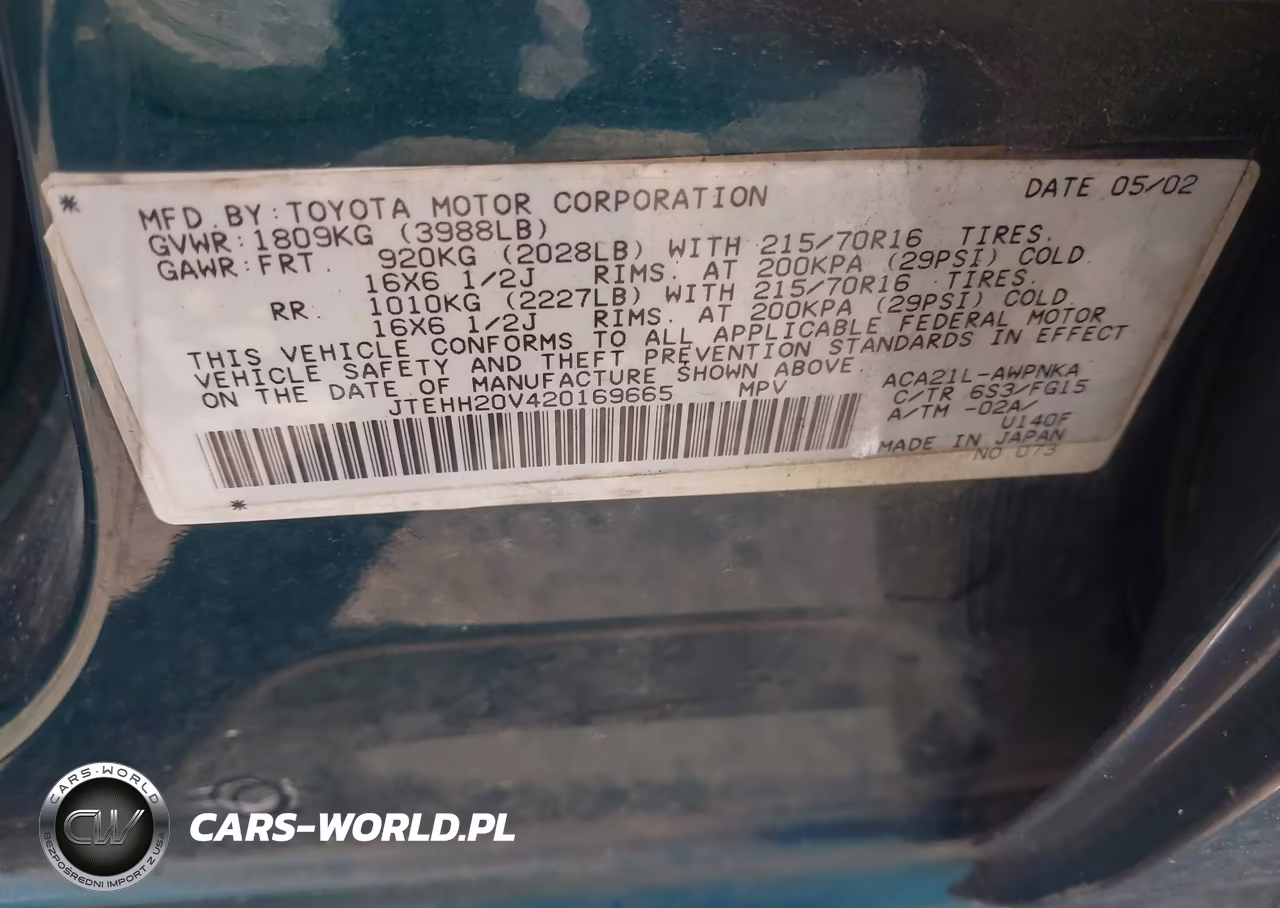 2002 Toyota Rav4 VIN:JTEHH20V420169665 - 9