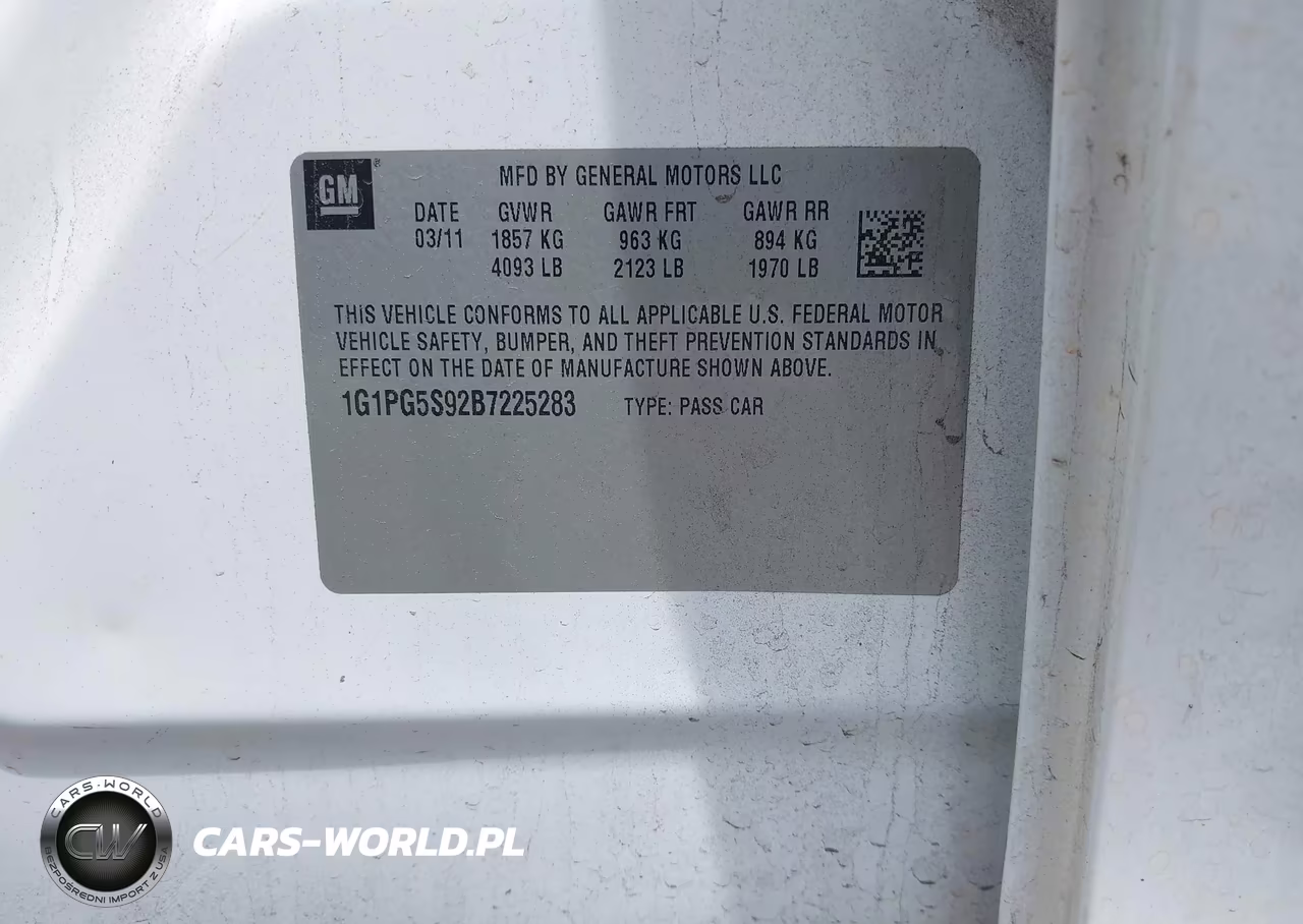 2011 Chevrolet Cruze 2Lt VIN:1G1PG5S92B7225283 - 9