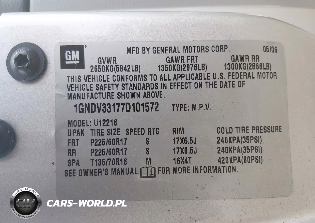2007 Chevrolet Uplander Lt W-1Lt VIN:1GNDV33177D101572 - 9