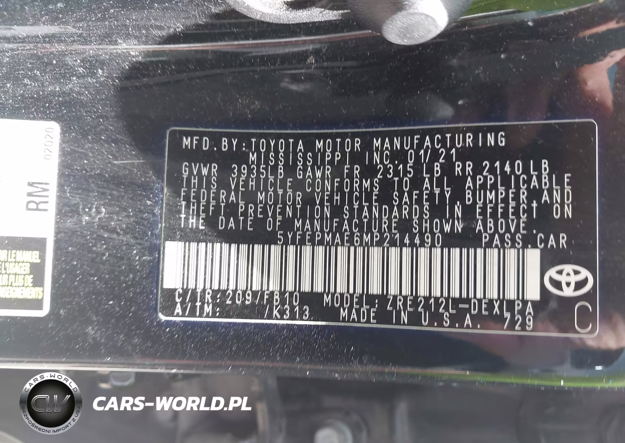 2021 TOYOTA COROLLA LE VIN:5YFEPMAE6MP214490 - 9