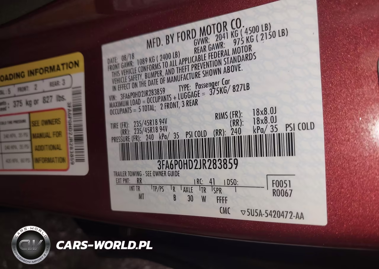 2018 Ford Fusion Se VIN:3FA6P0HD2JR283859 - 9