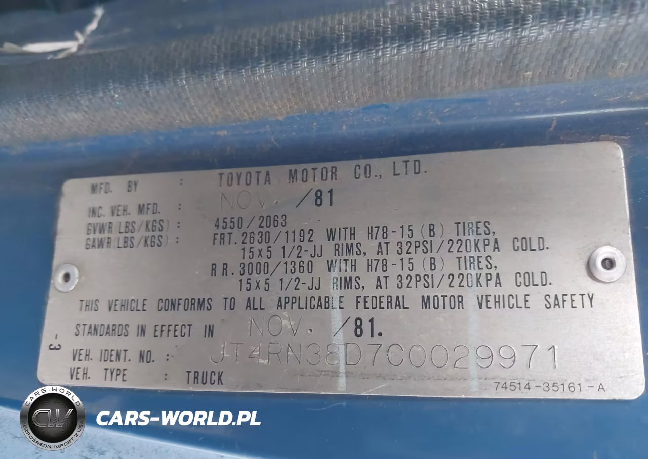 1982 Toyota Pickup Rn38 VIN:JT4RN38D7C0029971 - 9