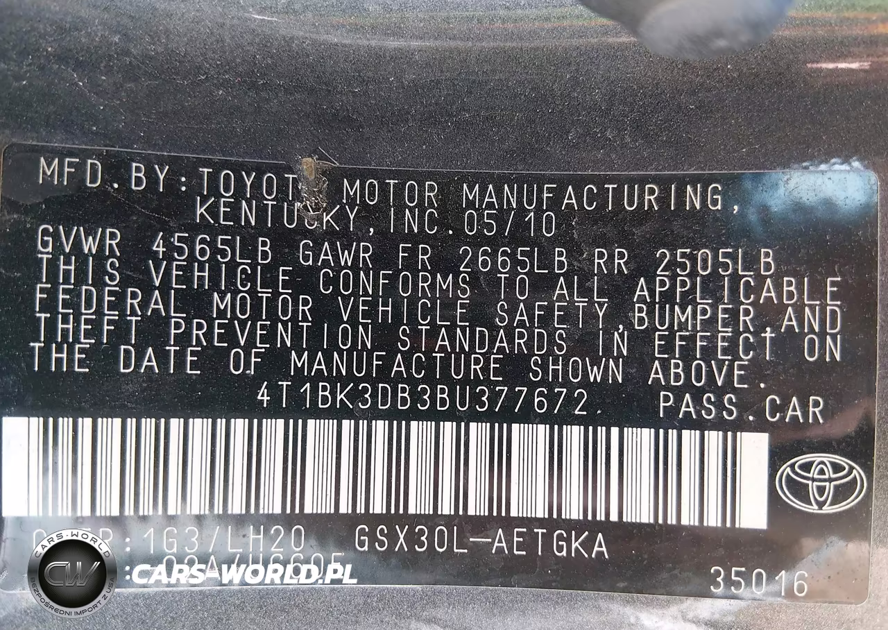 2011 Toyota Avalon VIN:4T1BK3DB3BU377672 - 9