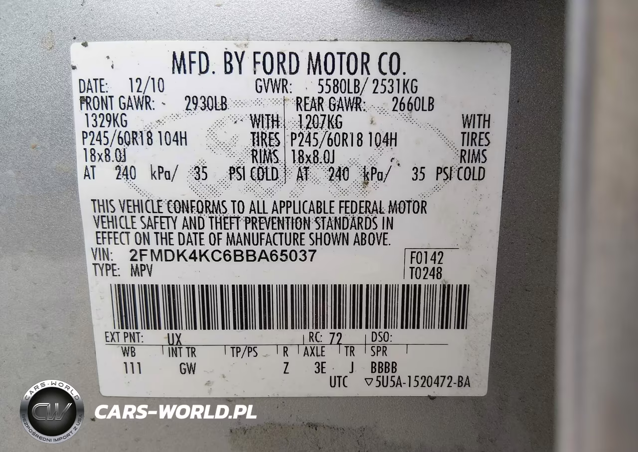 2011 Ford Edge Limited VIN:2FMDK4KC6BBA65037 - 9