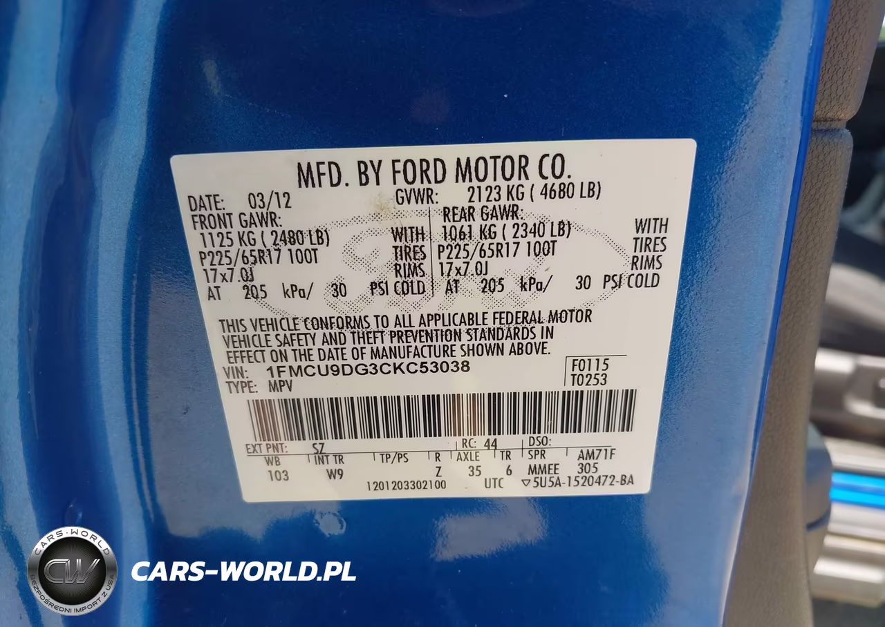2012 Ford Escape Xlt VIN:1FMCU9DG3CKC53038 - 9