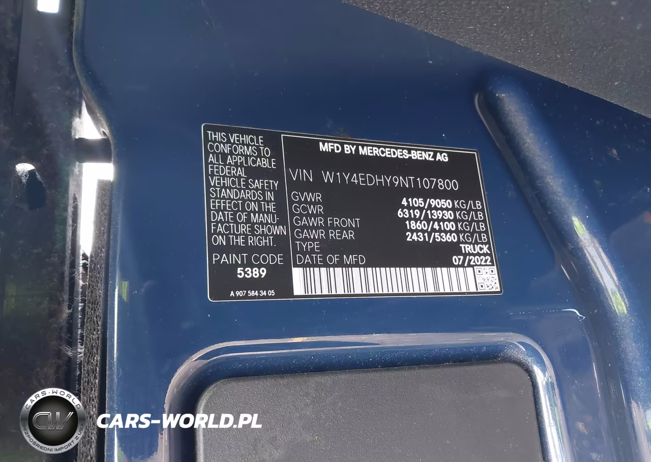 2022 Mercedes-Benz Sprinter 2500 High Roof V6 VIN:W1Y4EDHY9NT107800 - 9