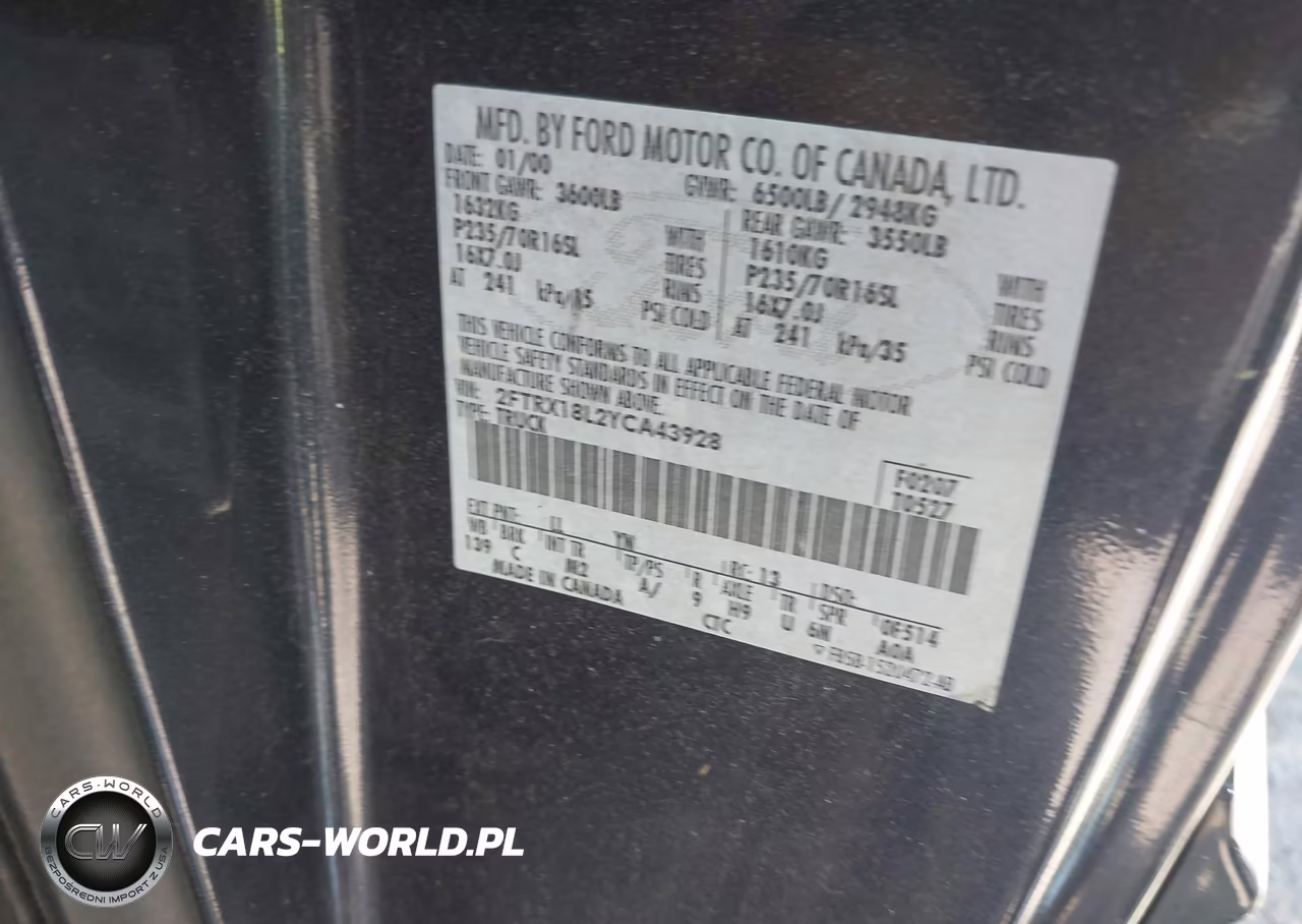 2000 Ford F-150 Lariat-Work Series-Xl-Xlt VIN:2FTRX18L2YCA43928 - 9