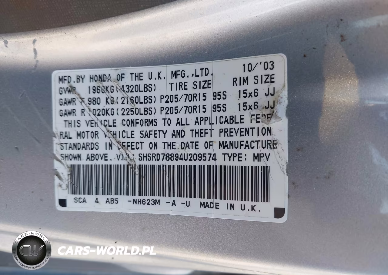 2004 Honda Cr-V Ex VIN:SHSRD78894U209574 - 9