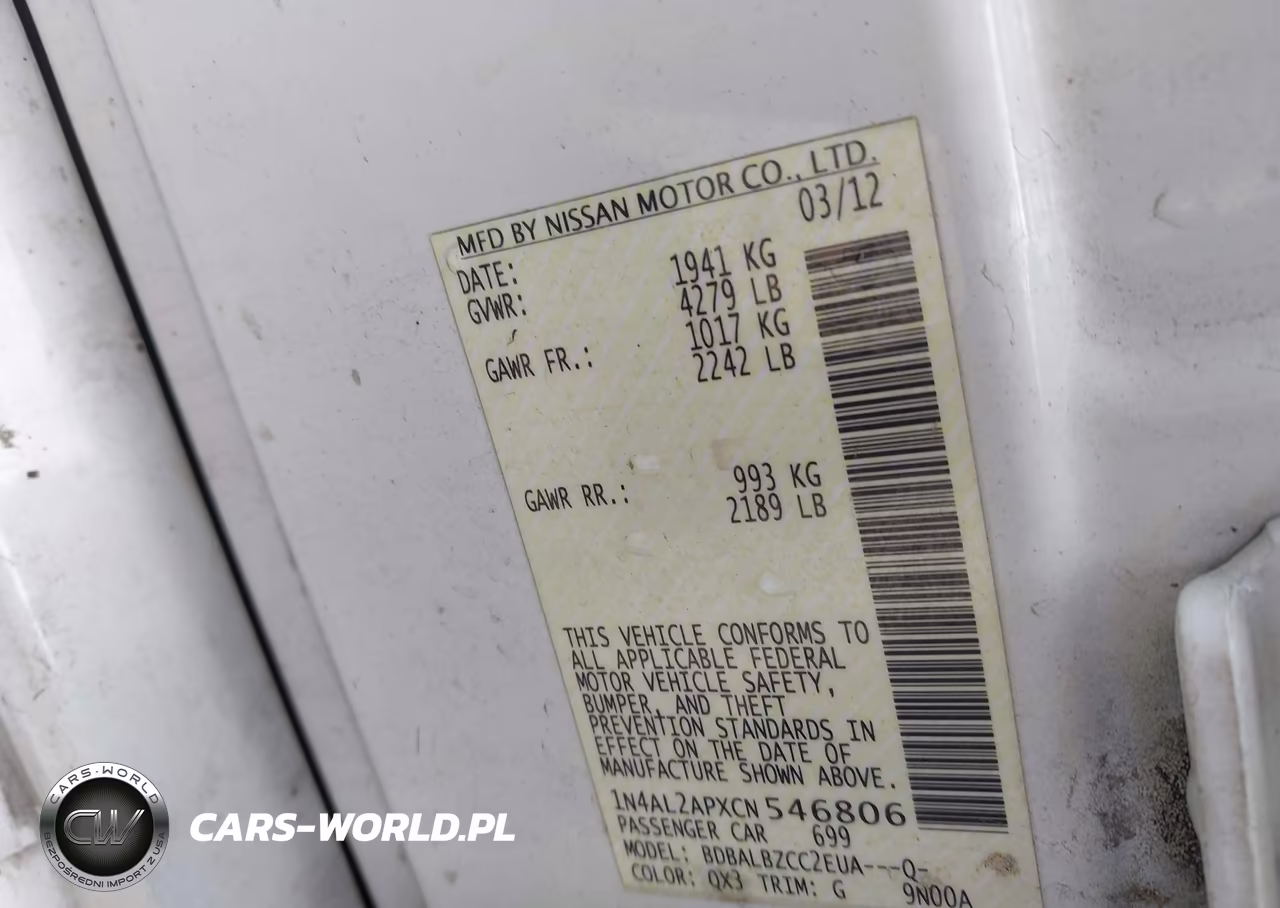 2012 Nissan Altima 2.5 S VIN:1N4AL2APXCN546806 - 9