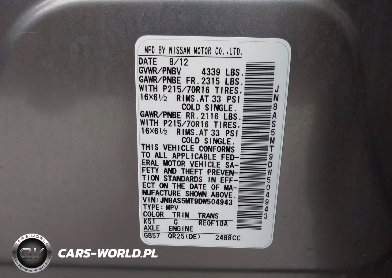 2013 Nissan Rogue S VIN:JN8AS5MT9DW504943 - 9