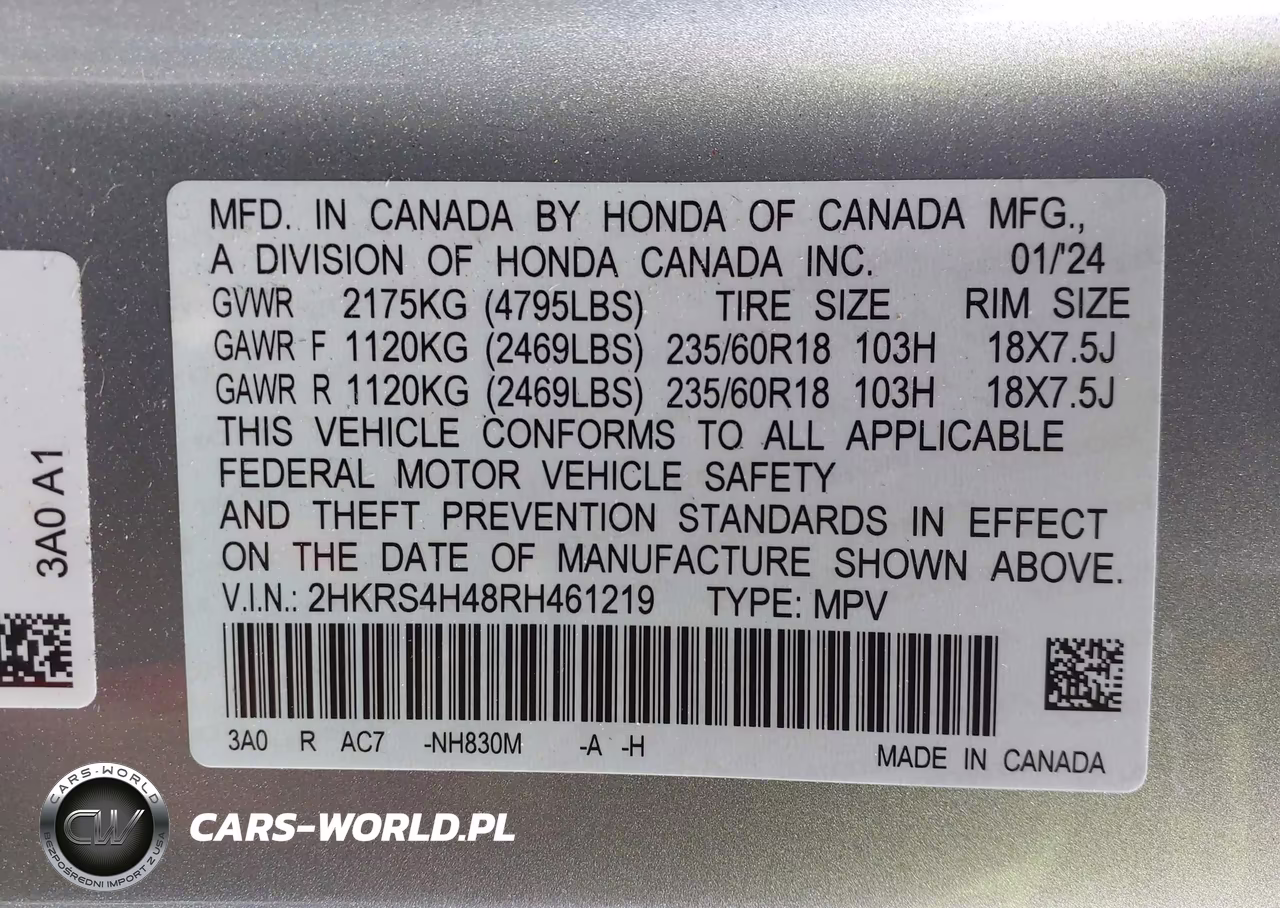 2024 Honda Cr-V Ex Awd VIN:2HKRS4H48RH461219 - 9