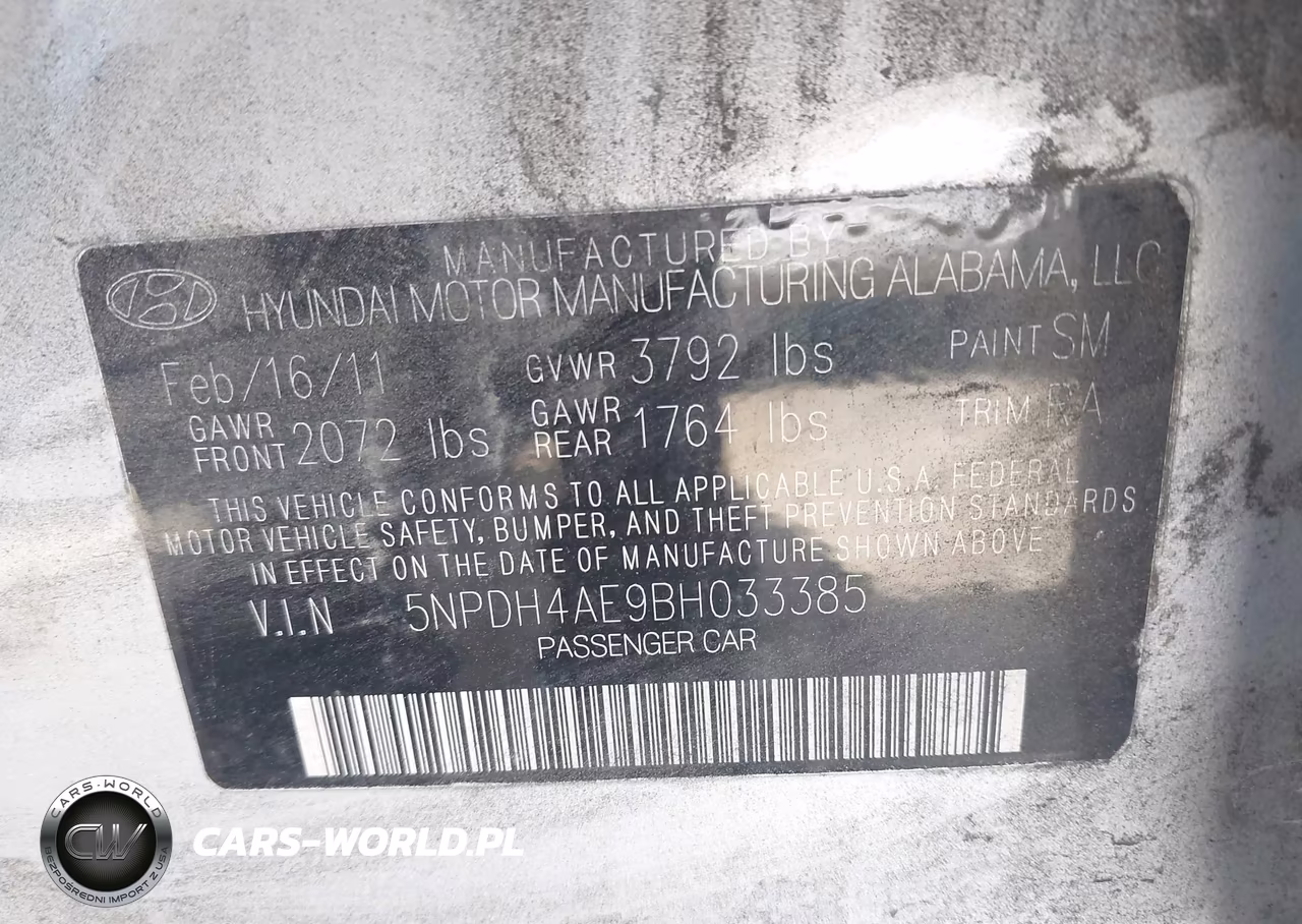2011 Hyundai Elantra Gls VIN:5NPDH4AE9BH033385 - 9