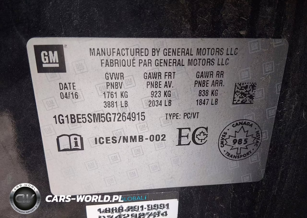 2016 Chevrolet Cruze Lt Auto VIN:1G1BE5SM5G7264915 - 9