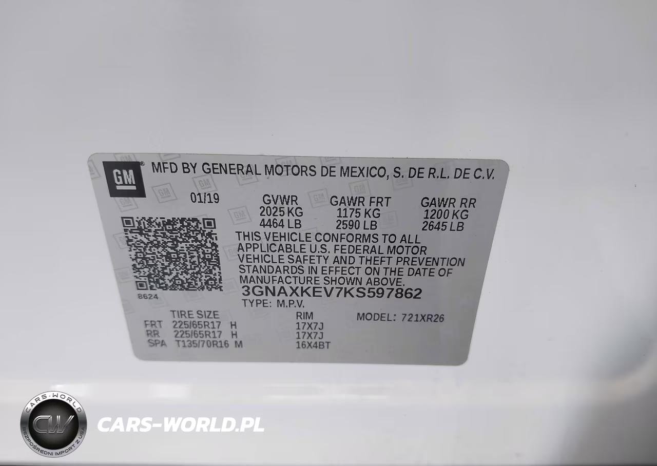 2019 Chevrolet Equinox Lt VIN:3GNAXKEV7KS597862 - 9