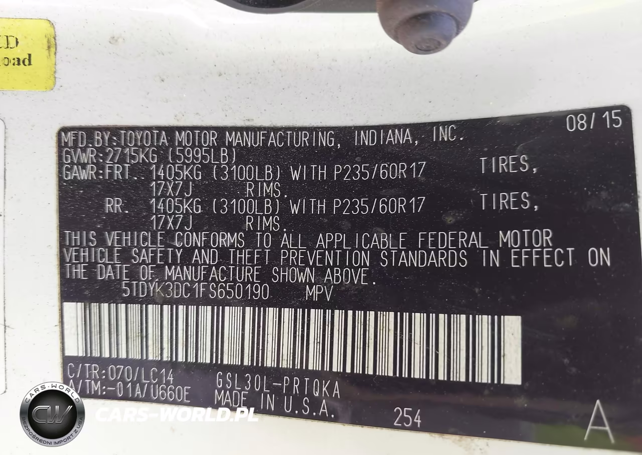 2015 Toyota Sienna Xle 8 Passenger VIN:5TDYK3DC1FS650190 - 9