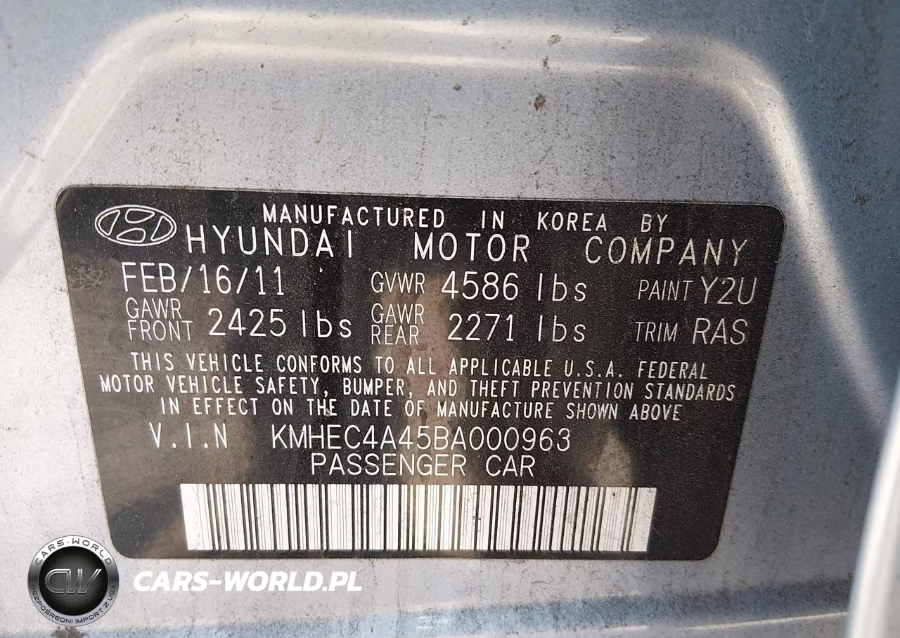 2011 Hyundai Sonata Hybrid VIN:KMHEC4A45BA000963 - 9