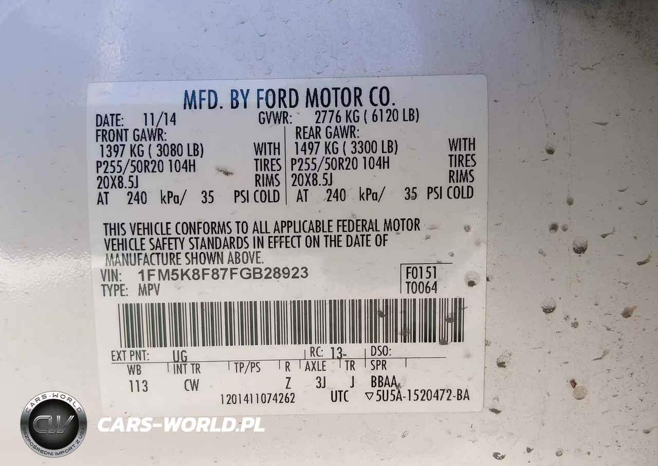2015 Ford Explorer Limited VIN:1FM5K8F87FGB28923 - 9