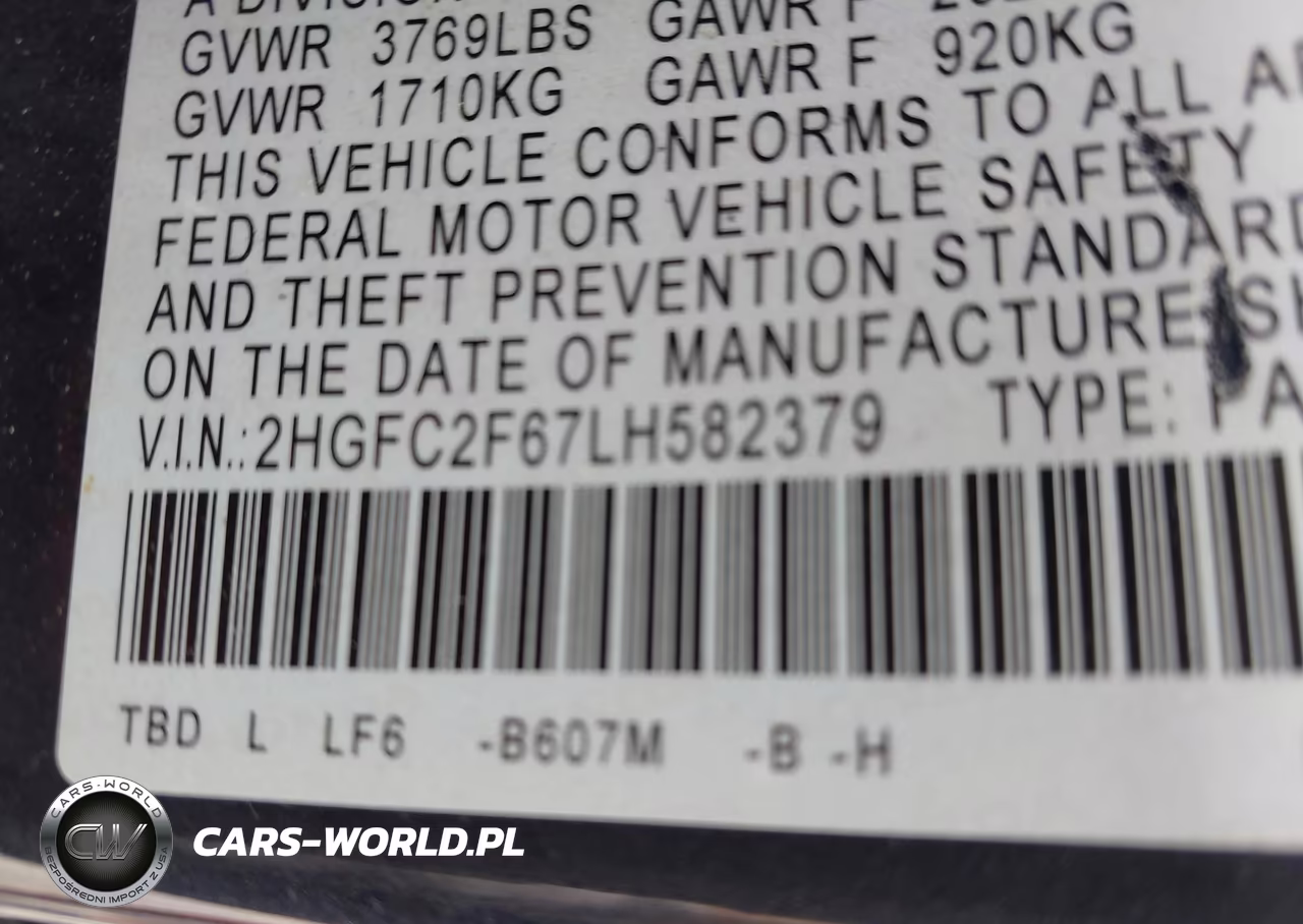2020 Honda Civic Lx VIN:2HGFC2F67LH582379 - 9