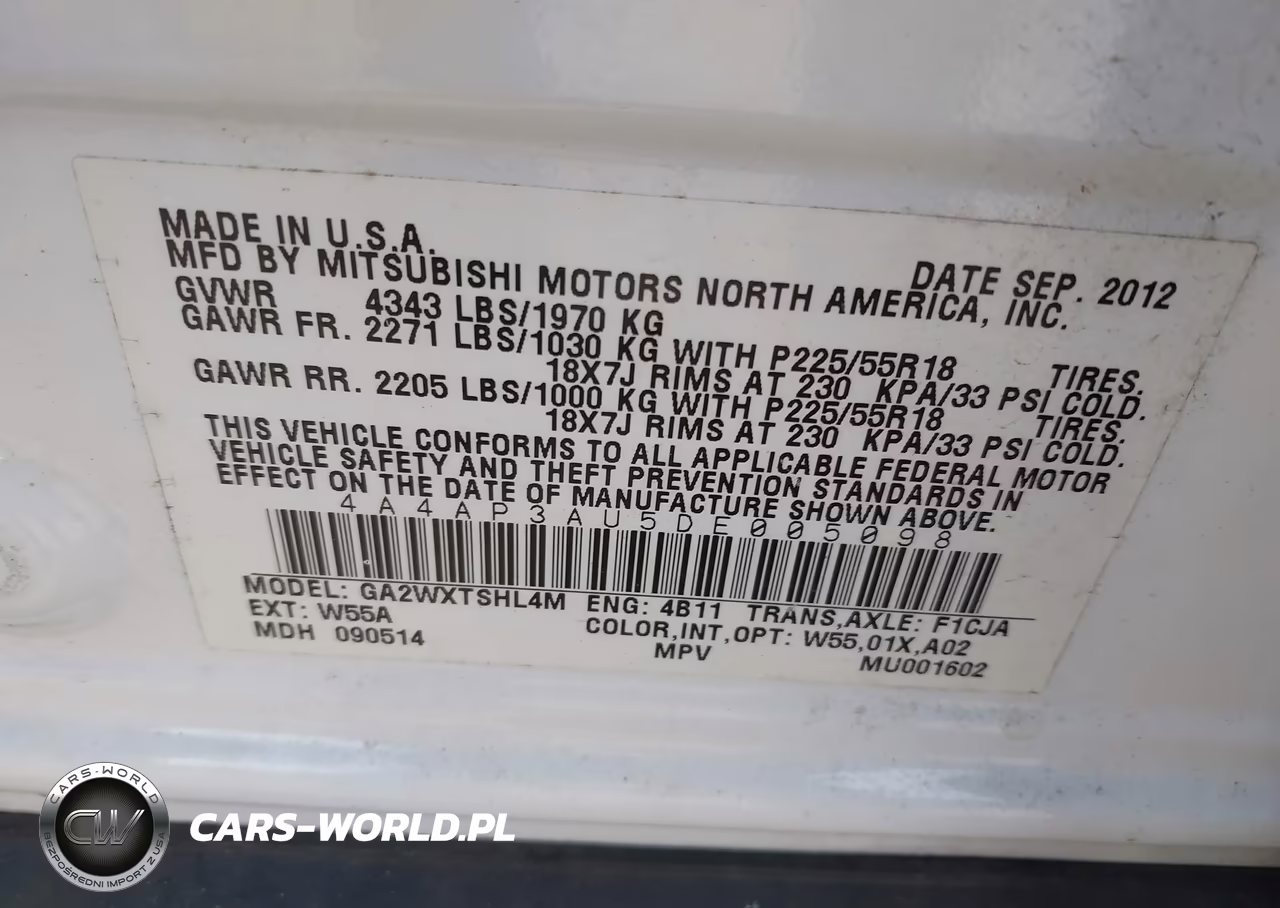 2013 Mitsubishi Outlander Sport Es VIN:4A4AP3AU5DE005098 - 9