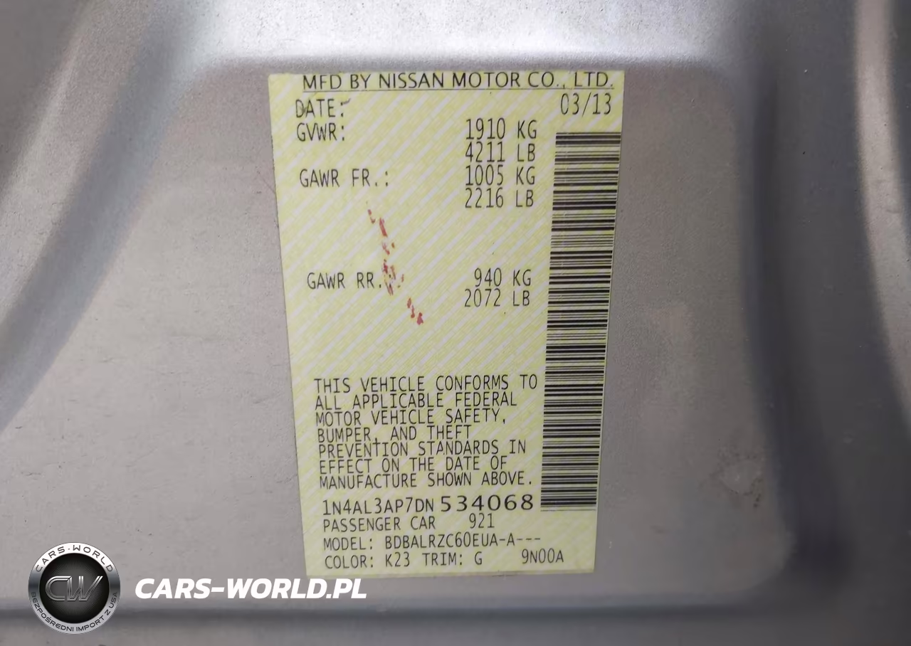 2013 Nissan Altima 2.5 S VIN:1N4AL3AP7DN534068 - 9