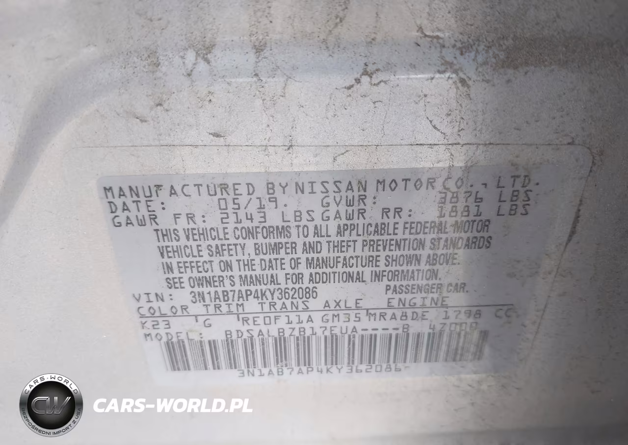 2019 Nissan Sentra S VIN:3N1AB7AP4KY362086 - 9