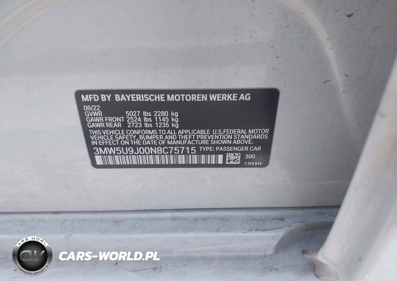 2022 BMW M340I M340I xDrive VIN:3MW5U9J00N8C75715 - 9