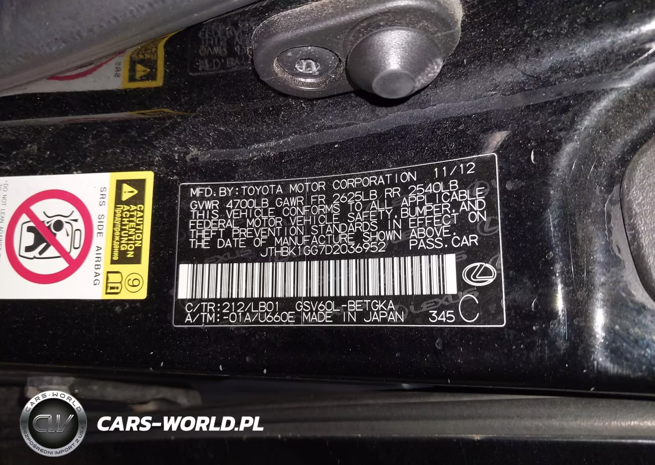 2013 Lexus Es 350 VIN:JTHBK1GG7D2036952 - 9