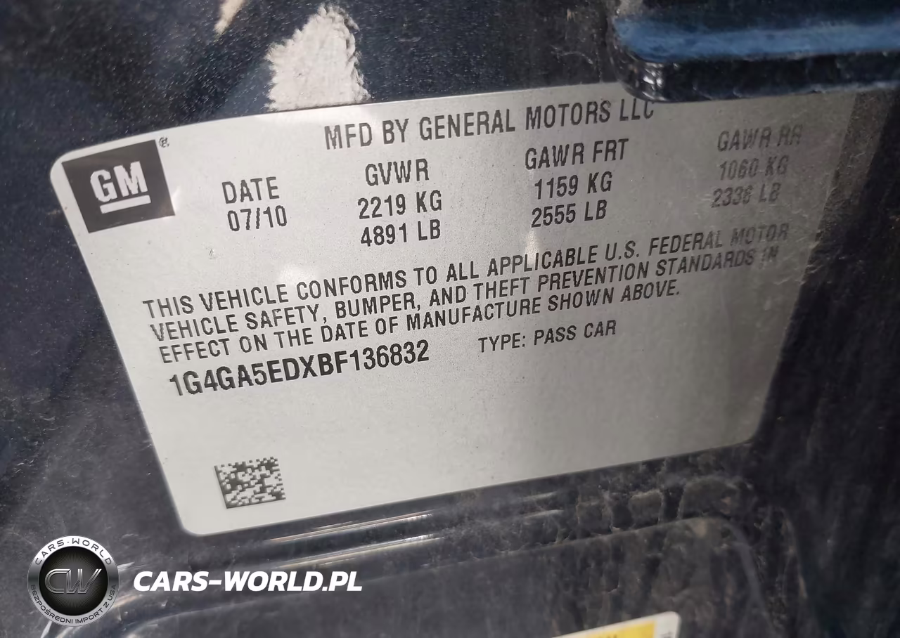 2011 Buick Lacrosse Cx VIN:1G4GA5EDXBF136832 - 9