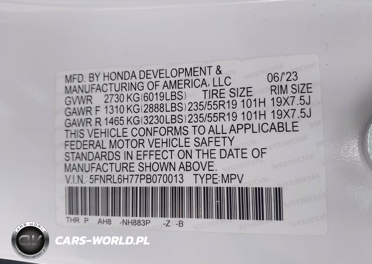2023 Honda Odyssey Sport VIN:5FNRL6H77PB070013 - 9