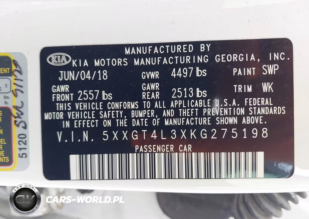 2019 Kia Optima Lx VIN:5XXGT4L3XKG275198 - 9