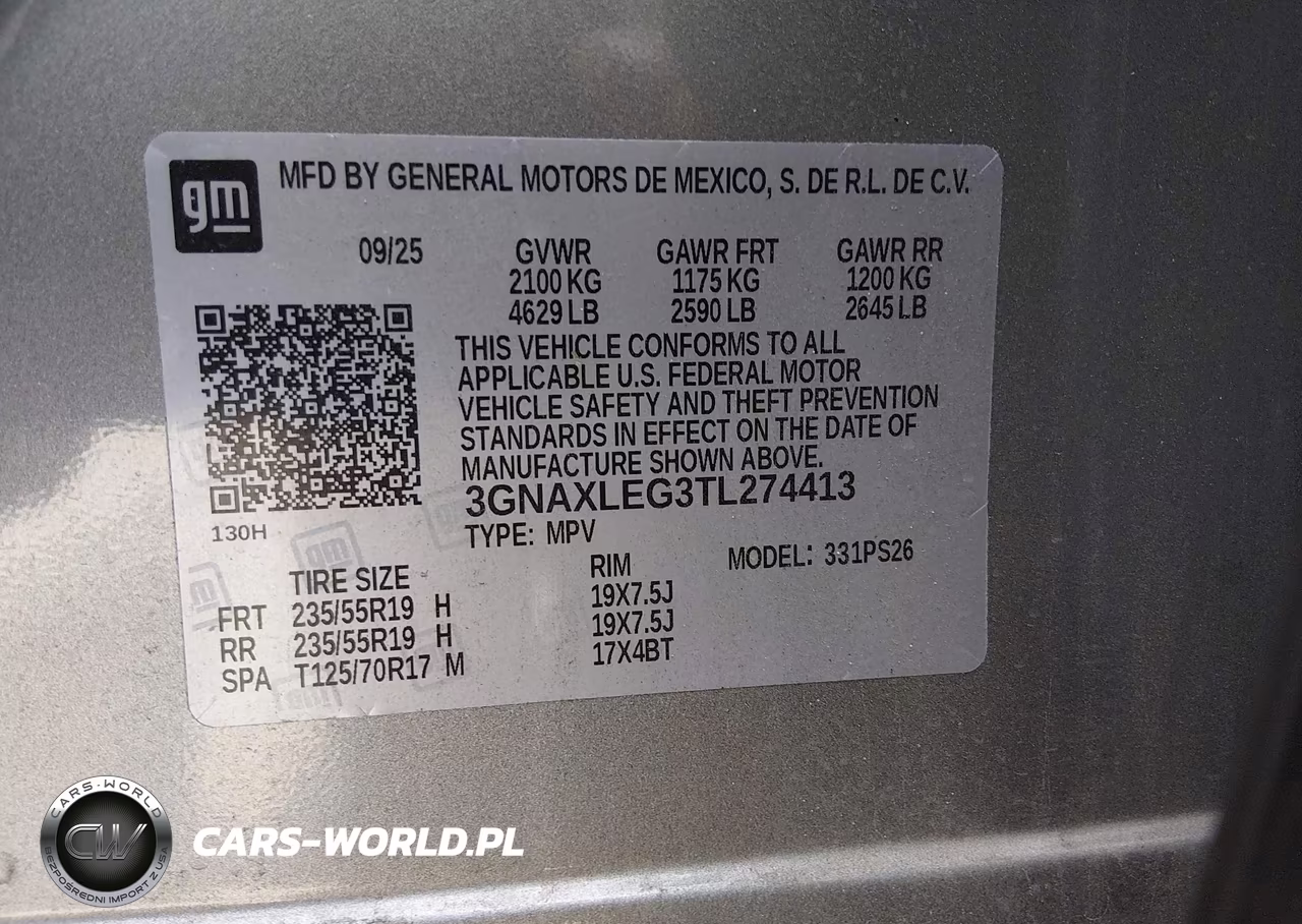 2026 Chevrolet Equinox Fwd Rs VIN:3GNAXLEG3TL274413 - 9