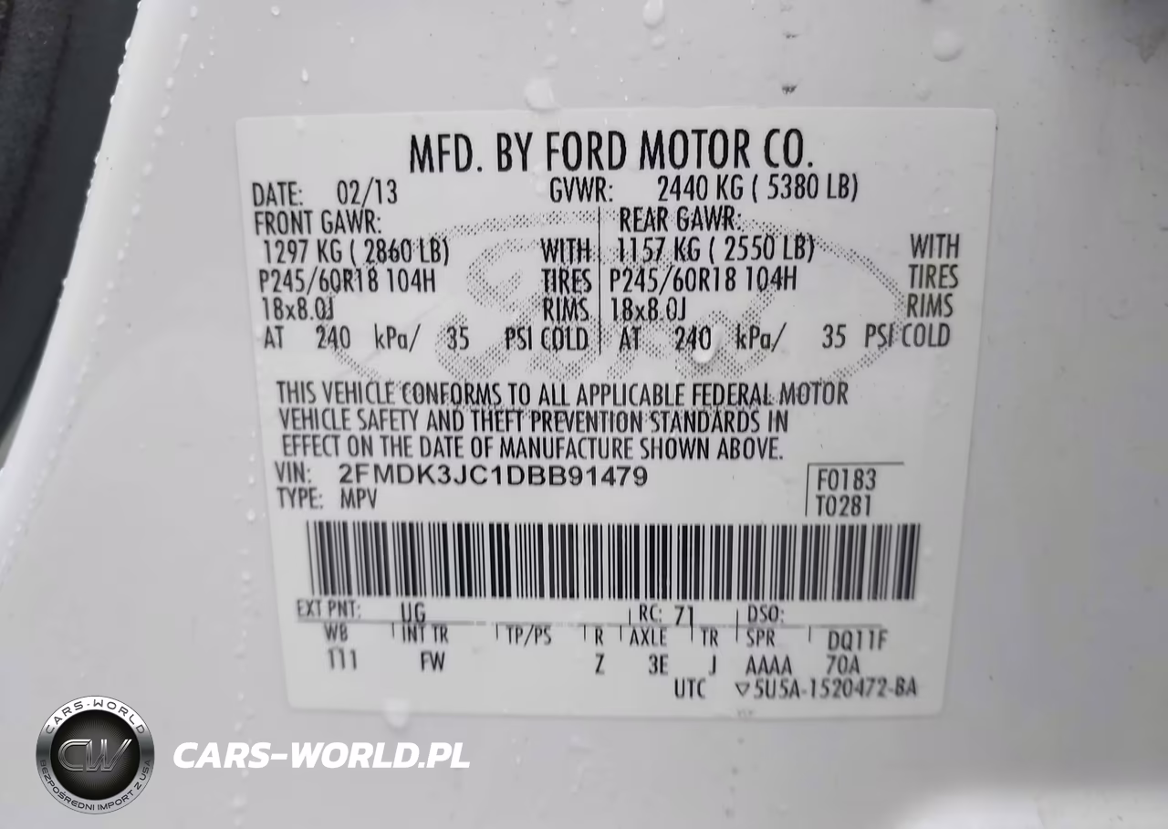 2013 Ford Edge Sel VIN:2FMDK3JC1DBB91479 - 9